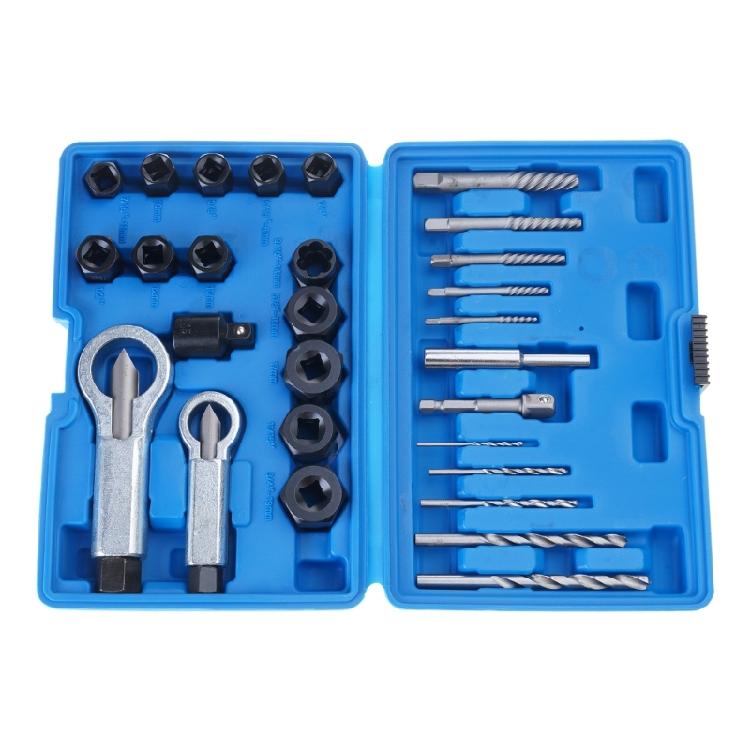 28Pcs Impact Damaged Bolt Remover Nut Screw Extractor Socket Removal Tool Kit
