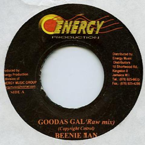 

7inch Record BEENIE MAN - Goodas Gal (Raw) / (Radio Edit) Energy 2000 Jamaica Reggae, Ska & Dub