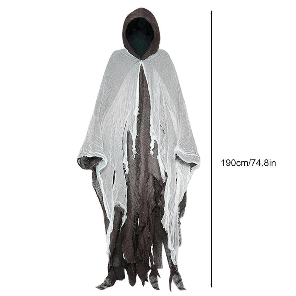 Adult Scary Halloween Hooded Cloak Hooded Unisex Adult s Scary Cape Dress Up Cape Cosplay Costume For Halloween Party Stage коричневый