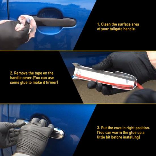 Set of 4 Car Door Handle Covers Full Set Chrome For 2002-2008 Dodge Ram 1500