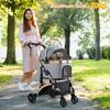 Foldable 3-in-1 Dog Cat Stroller, Pet Stroller with 360° Wheels, Storage Basket, Mesh Window, Cup Holder