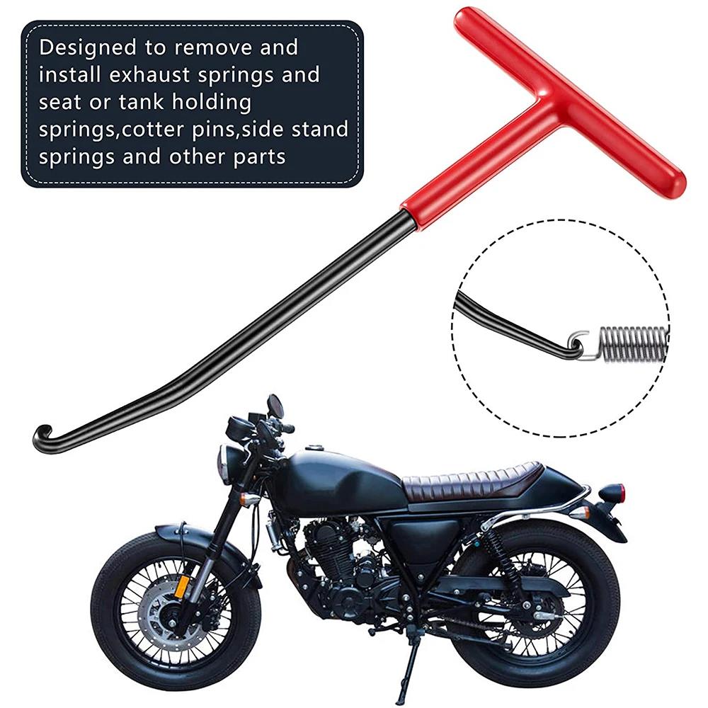 1/2pcs Motorcycle Exhaust Snap Hook Universal T-handle Exhaust Pipe Spring Puller Mounting Hook Disassembly And Repair Tools