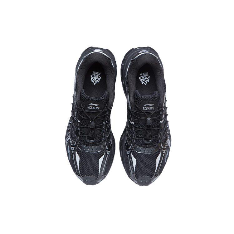 Li Ning Mountain Color Fabric Cushioning Slip Resistant Abrasion Resistant Breathable Low Top Running Shoes Men's AGLR079-2