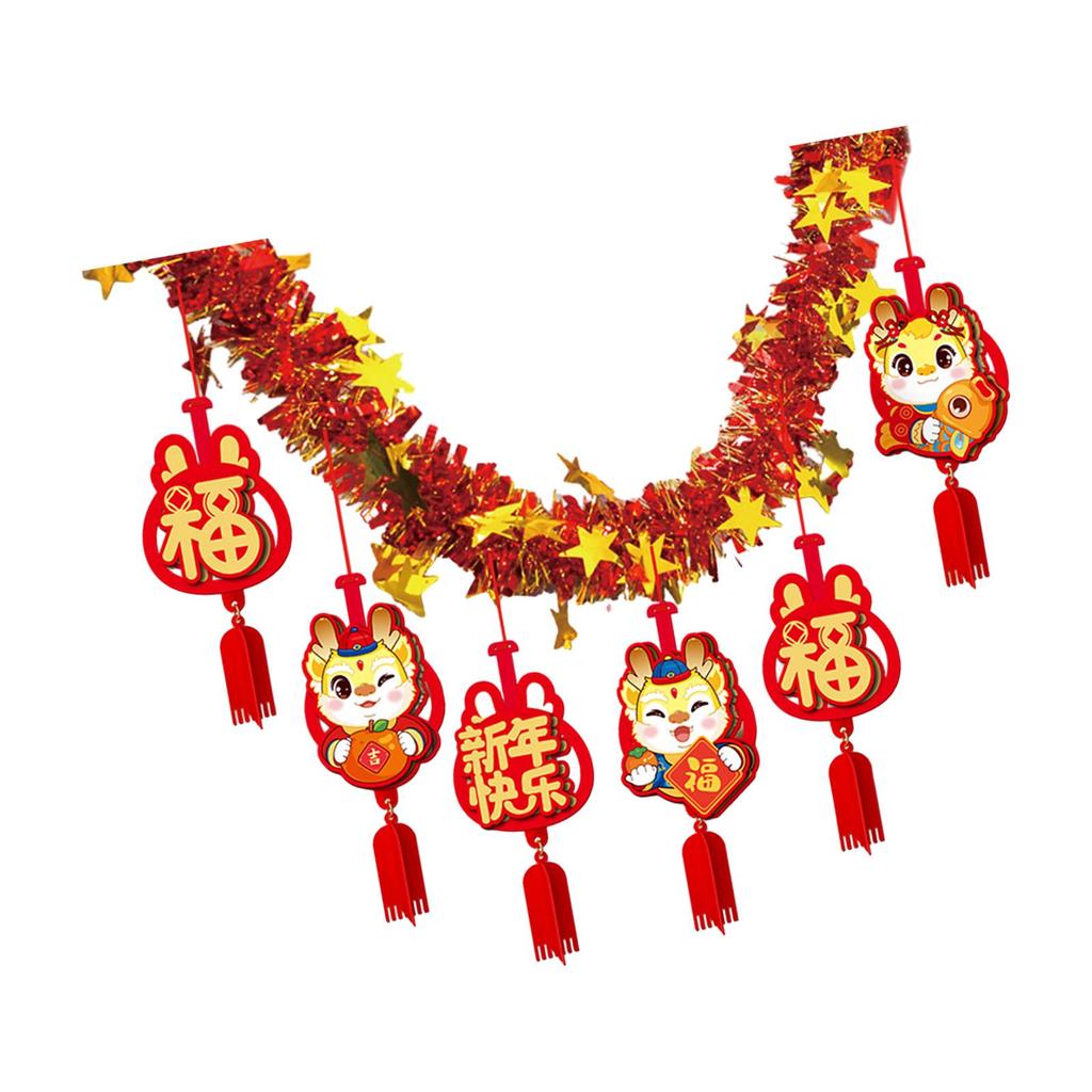 2025 Chinese New Year Banner Garland Decoration DIY Door Spring Festival Banner for Home Office Party Bedroom Indoor Outdoor