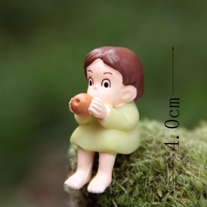 

Neighbor Totoro My Anime Character Cat Girl Blowing Xun Mini Model Ornament Xiao Yu Flute