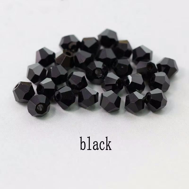 4mm Crystal Bicone Beads 100PCS Faceted Glass Beads Rainbow Loose Craft Beads for Bracelet Necklace Earring Keychain Making DIY