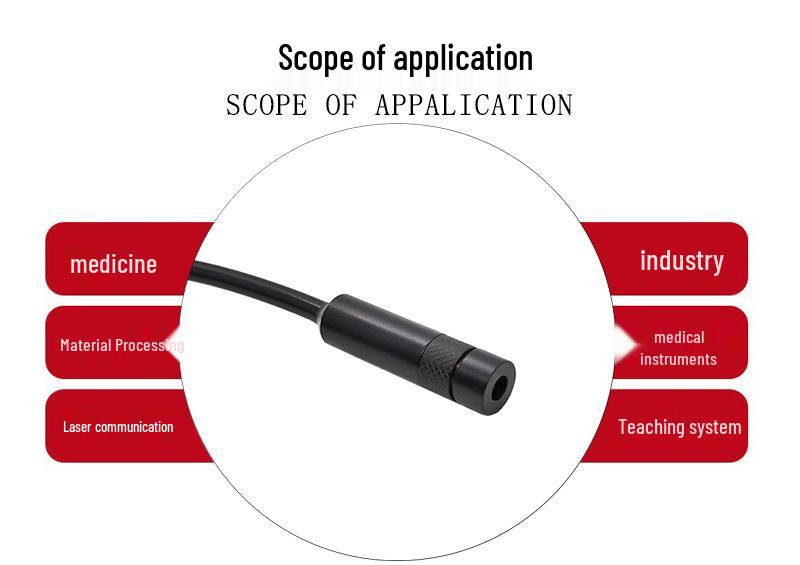 Red Laser Module with Locking Ring, 8X30mm, 650nm, 0.5mW, External Focus, DC Interface
