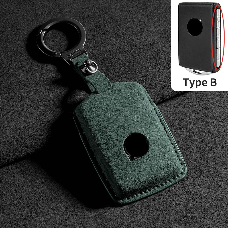 For Volvo S60 S90 XC40 XC60 XC90 V60 V90 T6 T8 Suede Car Smart Remote Key Case Cover Protector Auto Shell Decorative Accessories