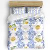 Watercolor Lemon Fruit White Yellow Duvet Cover With Pillow Case Custom 3pcs Bedding Set Quilt Cover Double Bed Home Textile