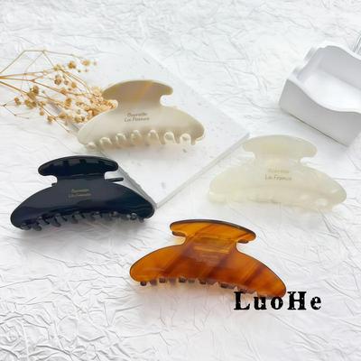 Korean Style Gold Label Acetate Shark Hair Claw Clip for Elegant Updo