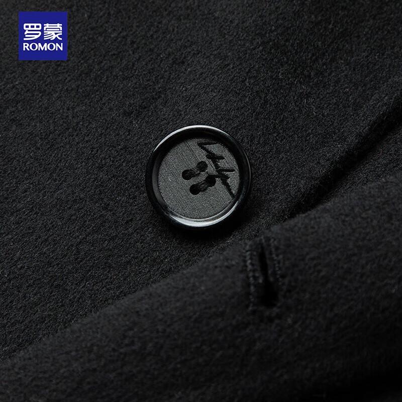 Romon Men's Extra Long Over-the-Knee Merino Wool Double-Faced Trench Coat