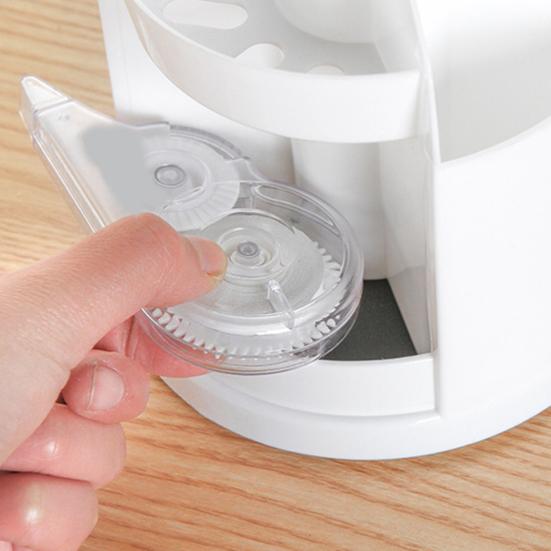 360 Degree Rotating Table Storage Organizer Wide Application PP Stationery Caddy Pen Storage Box for Student