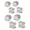 Zirconia Magnetic Ear Clips | No Piercing Faux Stud Earrings for Couples In Stainless Steel