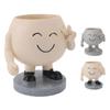 Flower Pot Cute Smile Standing Succulent Flowerpot Fadeless Resin Plant Pot for Garden Courtyard Caf