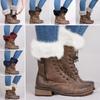 Winter Women Warm Faux Fur Crochet Knitted Leg Warmers Short Boot Socks Cuffs