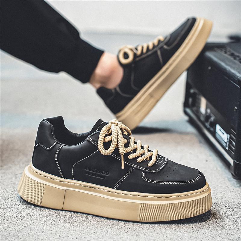 Men's Shoes 2025 New Spring Retro Work Board Shoes Men's Casual Sports Anti Slip Wear-resistant Labor Protection Trendy Shoes