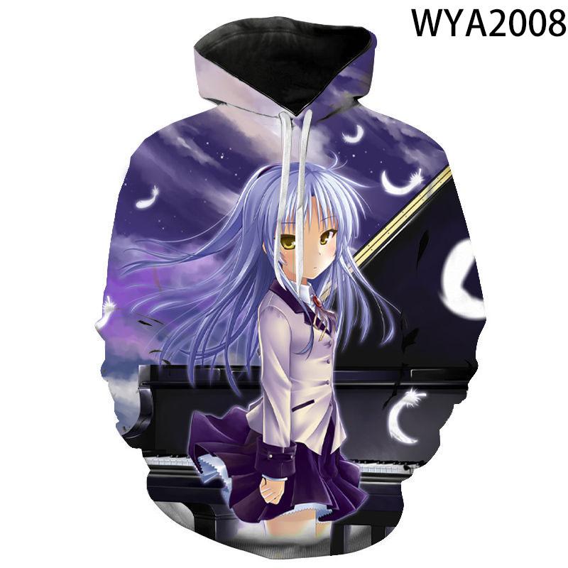 New Casual Angel Beats Men Women Children Sweatshirts 3D Printed Pullover Hoodies Long Sleeve Boy Girl Kids Streetwear Jacket