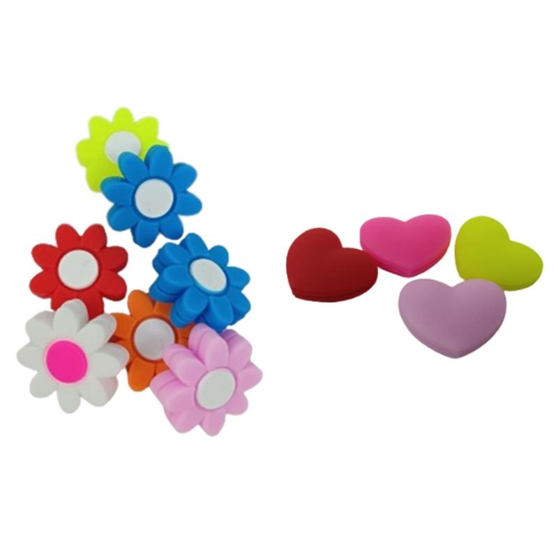 8Pcs Heart Flower Tennis Racket Shock Absorbers Silicone Vibration Dampeners Racket String Shock Absorbers Enduring