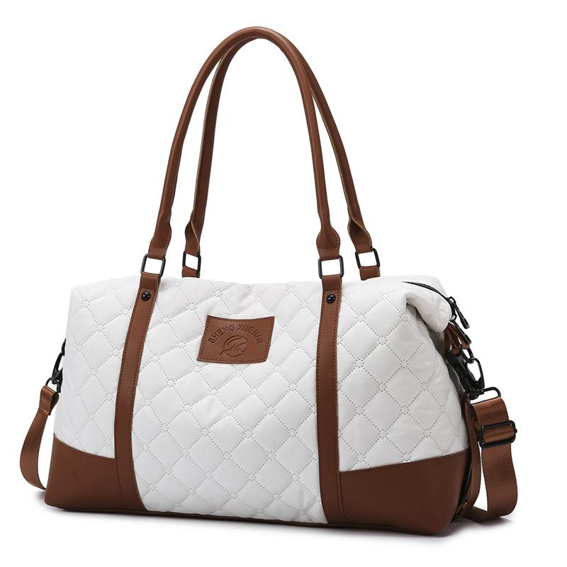 Travel bag High texture large capacity luggage bag Rhombus design fitness shoulder bag Short trip messenger bag
