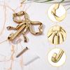 Bow Wall Hooks, 2.64x2.6 Inch Decorative Knot Brass Purse Hanger Holder Coat Rack Wall Mount Gold Vintage Multi-Purpose for Bathroom Hanging Coats