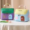 Cute House Shaped Cosmetic Bag Stain Resistant Foldable Space-Saving Makeup Organizer for Travel Home Storage