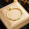 Light Luxury High End Titanium Steel Bracelet Rhinestone And Pearl Chain Versatile Non Fading Accessory
