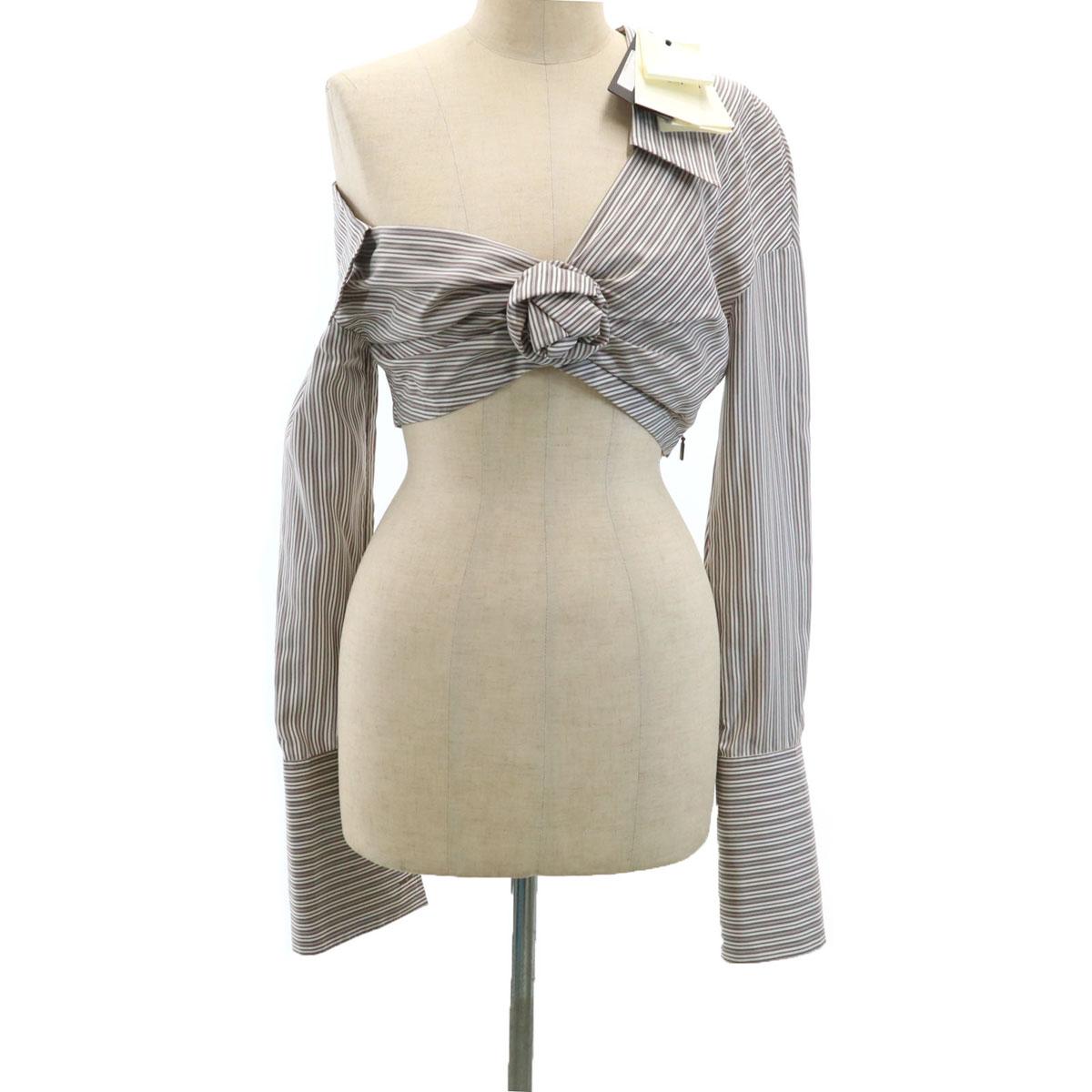 

FENDI Italian Silk Striped Pattern Long sleeve Short length shirt Women Used