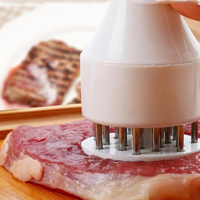 Stainless Steel Meat Tenderizer Steak Tenderizer Needle Rib Breaker Cooking Beef Steak Hammer Meat Tenderizing Kitchen Tool