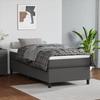 Maison Exclusive - Bed Slatted Base with Mattress Grey 90x200 Cm Faux Leather