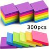 300/600PCS Six Colors Blank Color Fluorescent Post-it Notes Are Suitable for Students' Homework, and Can Be Stuck for N Times.
