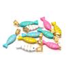 5pcs Stainless Steel Enamel Fish Bracelet Making Necklace Pendants Charms for DIY Jewelry Findings Handmade Crafts Accessories
