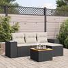 VidaXL Garden Lounge Set with Cushions 5 Pcs, Patio Sofas, Furniture Set, Outdoor Terrace Furniture, Black 3257743