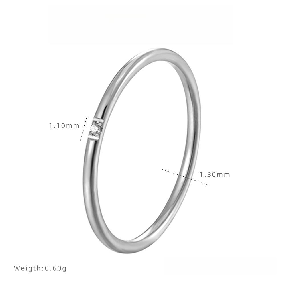 

Кольцо с цирконом и бриллиантом, Кольцо простого нишевого дизайна, Женские украшения из титановой стали, Не выцветающие 9