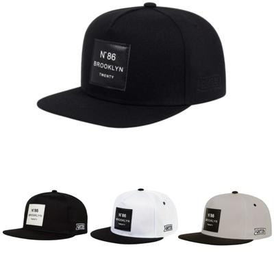 Trendy N°86 Brooklyn Snapback Cap Flat Bill Baseball Hat with Leather Patch  Adjustable Headwear for Street Style Enthusiasts