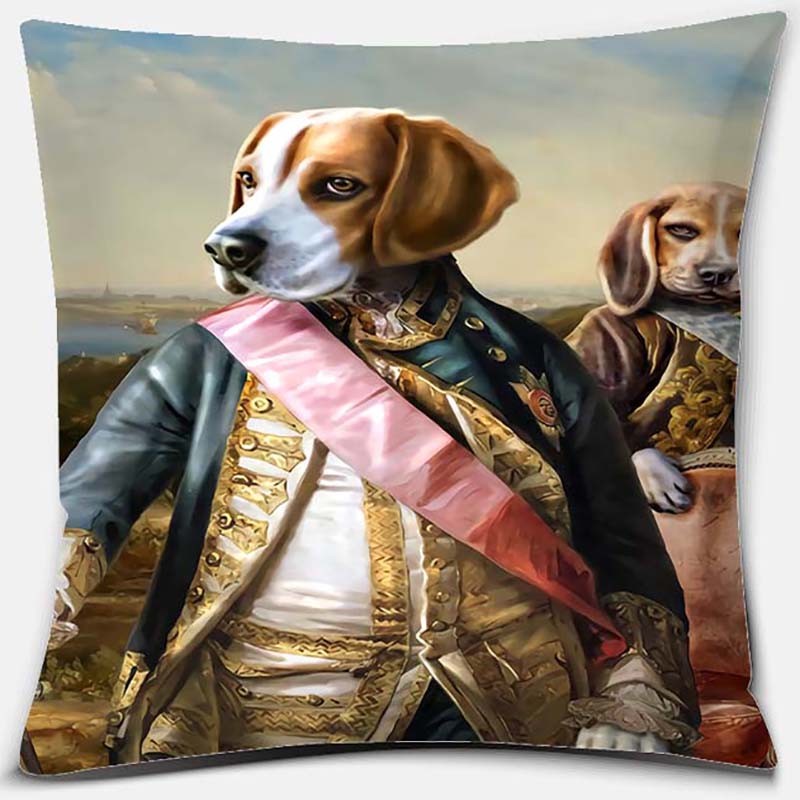 Seria portretów psów Wzór Poszewka na poduszkę Kwadratowa Dekoracja domu i biura