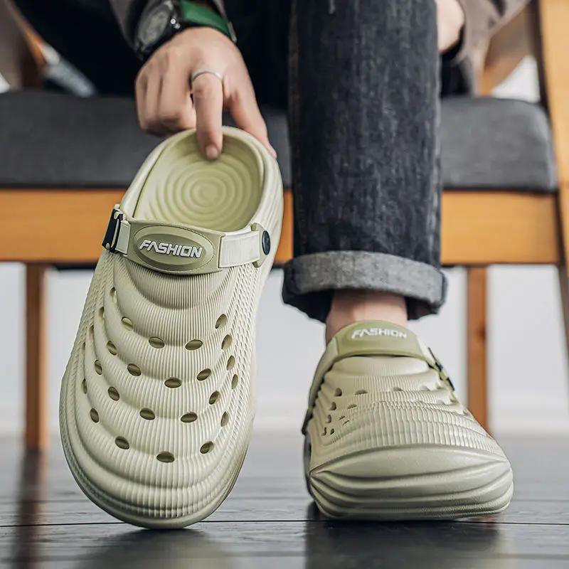 Sports Male Shoe with Platform Height Hole Shoes in Welcome Deal 39 Japanese Outdoor Luxury 2025 Clearance Sale Eva Men's Sandal