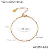 Sweet Wind Color Mini Design Oil Drop Round Bead Necklace Women'S Simple Gold Anklet Bracelet Titanium Steel Set