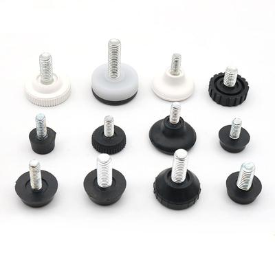 20pcs/lot Adjustable Furniture Footing Electrical Instrument Foot Pad Non-slip Base Nylon Bumpers + M6 M8 M10 Thread Stem