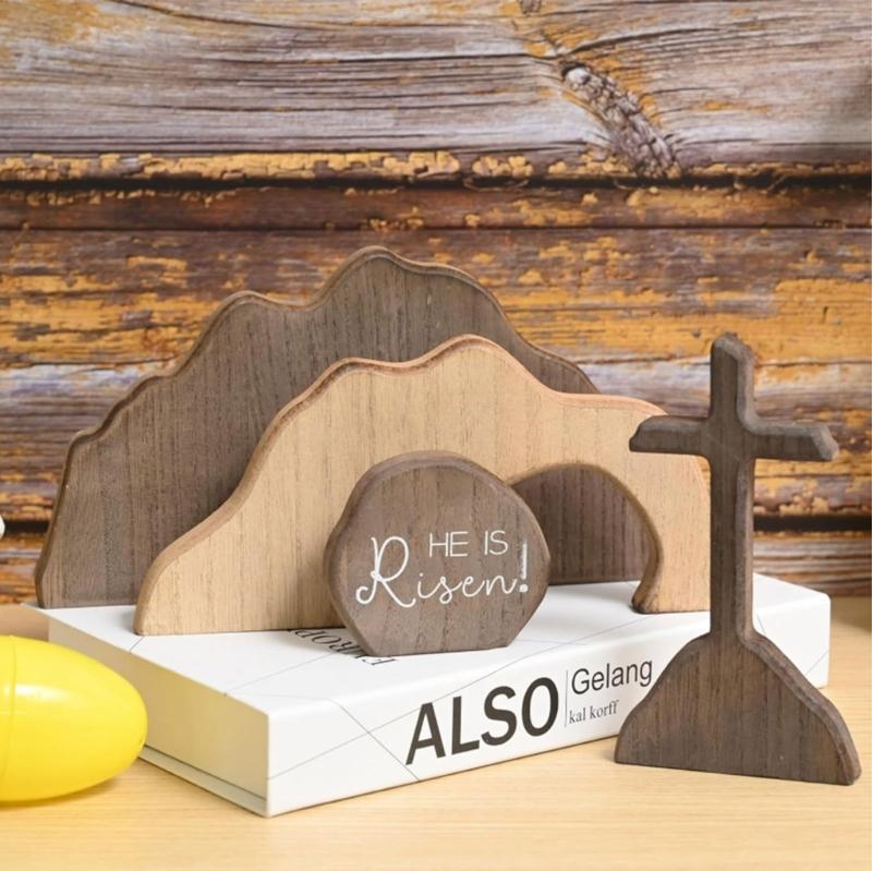 Traditionelle Berg-Grab-Ausstellung aus Holz mit beweglichem Stein für Zuhause