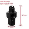 AN6 Male to Female 1/8" NPT Gauge Sensor Side Port Adapter Oil Fuel Fitting Hose