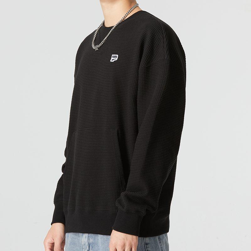 PUMA Downtown Sweatshirts Men's Black Crew Neck Moderate Regular 537730-01