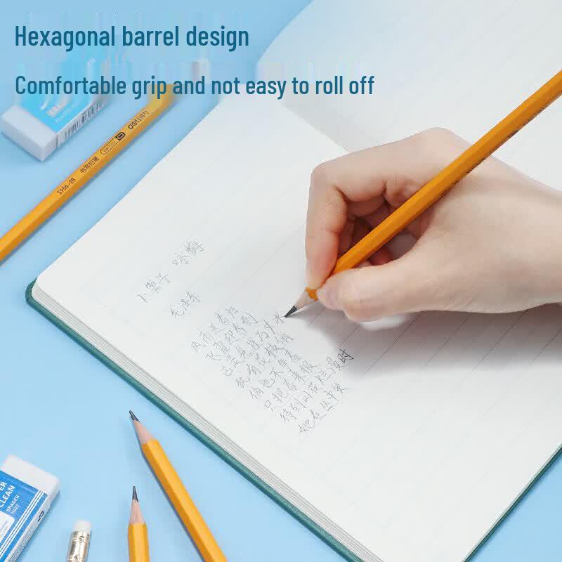 Deli S956-2B 2B Pencils with Eraser Head