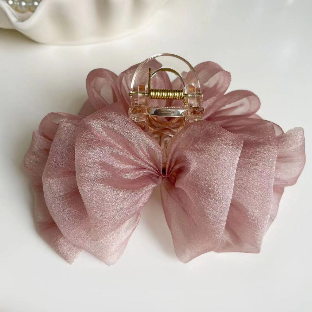 

Головной убор Шелковый Облако Пузырь Зажим Зажим Пан Акула Простая и Модная Шпилька Женские Аксессуары Для Волос pink 13cm