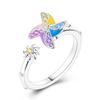 Copper Rotating Windmill Open Adjustable Ring For Women Girls Cute Fidget Lovely Gift Jewelry