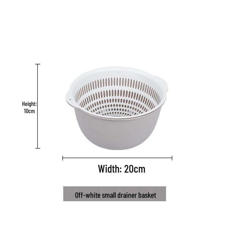 Six-Piece Double Layer Vegetable Washing Basin & Colander Set - Kitchen & Living Room Wash Basket