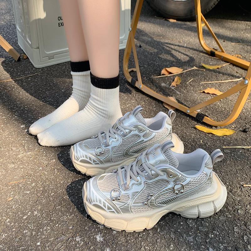 Plateau Paris Damenschuhe neue Farbkombination vielseitig Mesh atmungsaktiv kleine lässige Sportschuhe