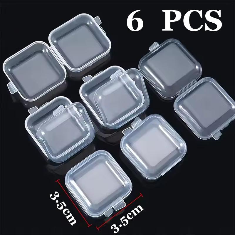 

2025 NEW 3.5*3.5*2cm Mini Square Plastic Storage Box for Jewelry Beads Earrings Pill Storage Container Transparent Jewelry Case