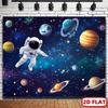 2D Flat 1pc Galaxy Space Theme Polyester Background Banner - Astronaut and Rocket Design  Birthday Party Decoration