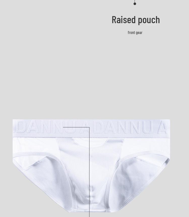 Herren Plus Size Low-Rise Baumwoll-Slip mit Gewinde und 3D-Beutel - Einfarbige Patchwork-Sportunterwäsche