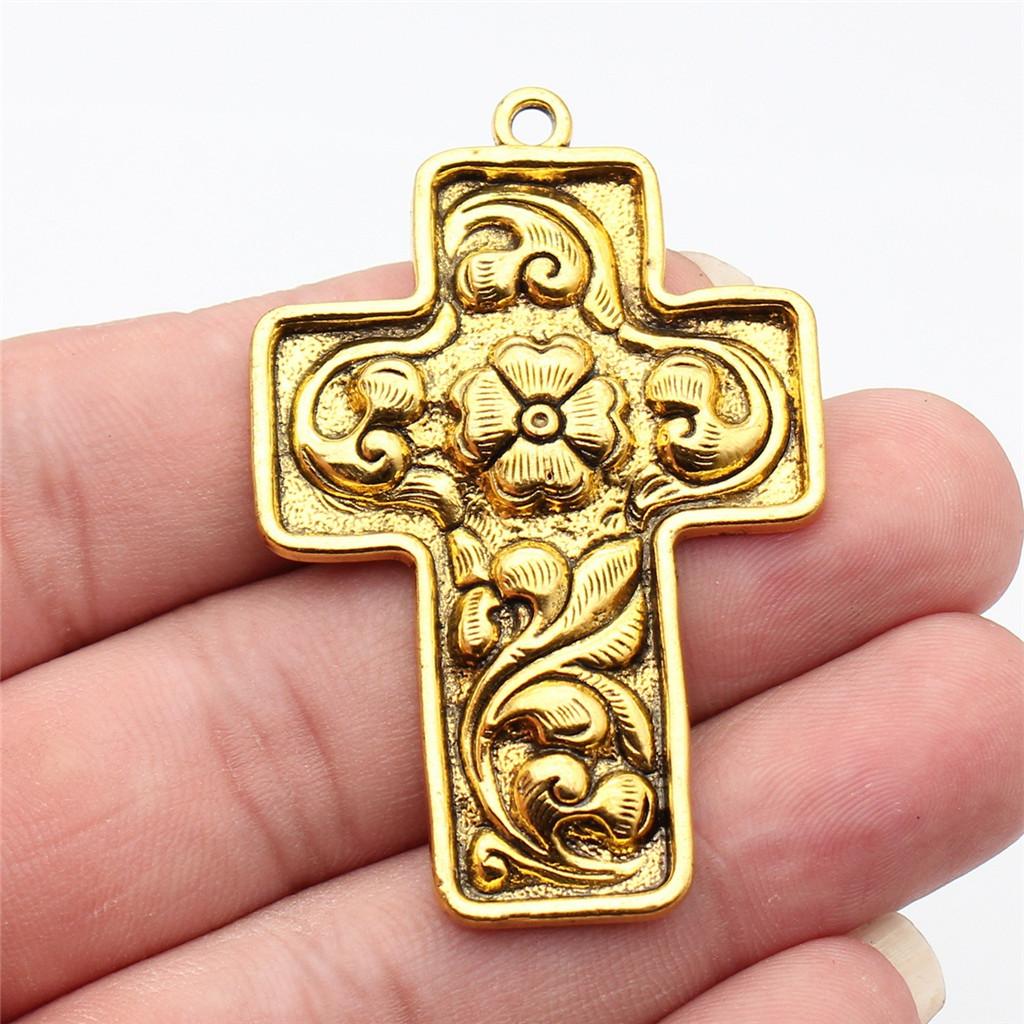 Large Crosses Detailed Religious Charm Antique Bronze Zinc Alloy Jewelry Making Supplies Necklace Making DIY Charms